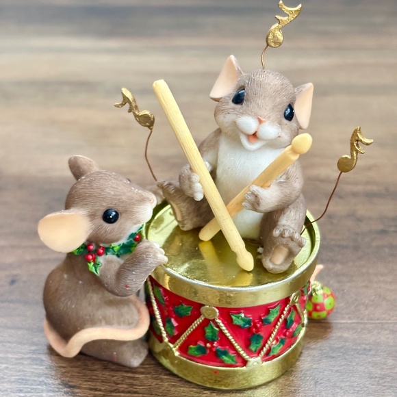 CHARMING TAILS Fitz & Floyd ENJOY THE HOLIDAY BEAT Mice Drums Figurine 87/170 - Picture 1 of 9